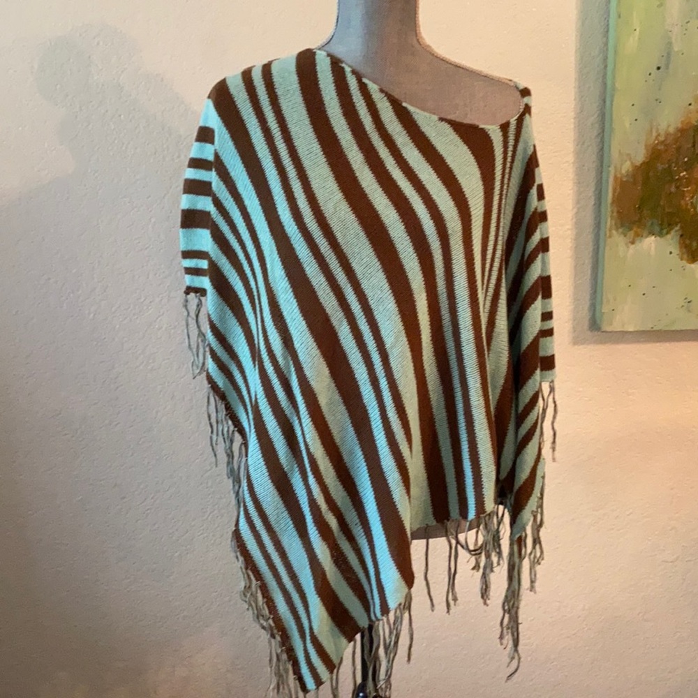 JLO stripe knit poncho. One Size